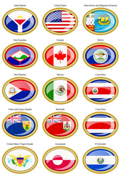 North and Central America's flags