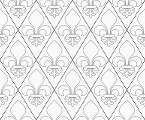 Shades of gray contoured Fleur-de-lis