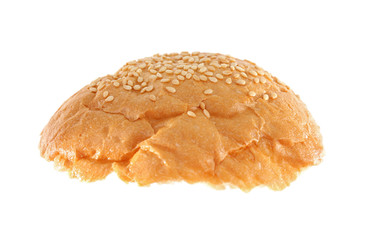 Sliced burger bun on white background