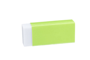 Eraser of the yellow-green of the case