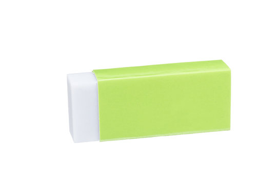 Eraser of the yellow-green of the case