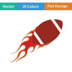 American football fire ball icon