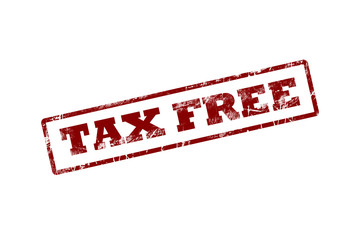 tax free help red square grunge stamp on white