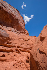 Beautiful cinematic deserted nature view under the blue cloudless sky in the American West