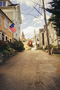 Alley amidst houses in town