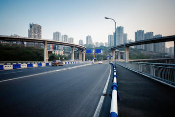 Fototapeta na wymiar motion blurred traffic on highway,chongqing china.