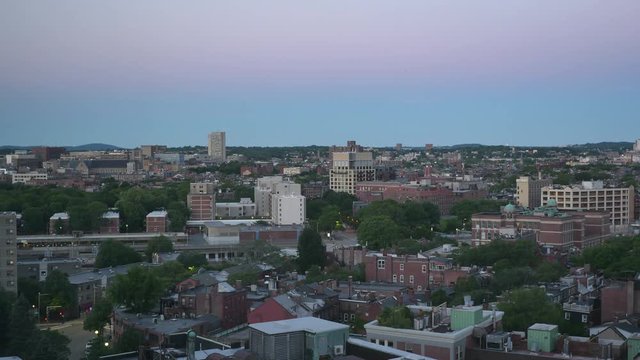 A dramatic night to day time lapse of Boston's South End.  	