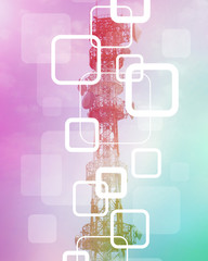radio tower and square pattern, abstract image visual