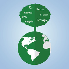 Vector. The power of green zone idea concept about save the earth , save the world, environmental .