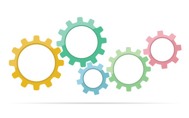 colorful gear diagram process vector