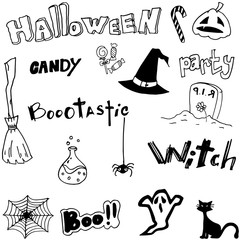 Doodle halloween holiday background