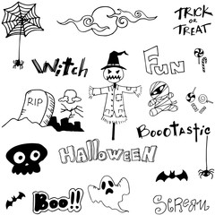 Doodle scary ghost halloween