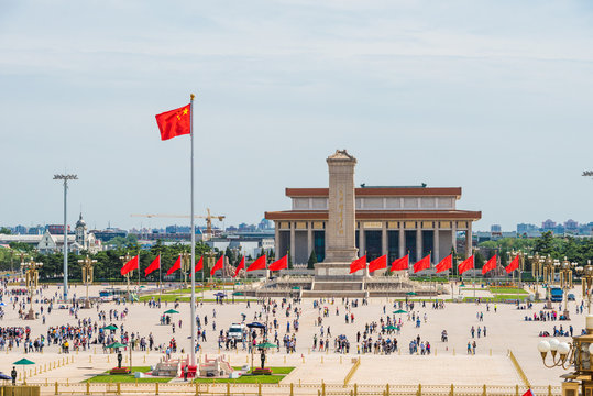 Tiananmen Square, one of the world's largest city square, China landmark location, in Beijing China
