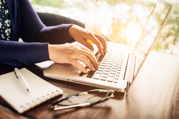 Young Woman Working at Home, Small Office