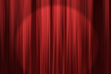 Spotlight on red stage curtain