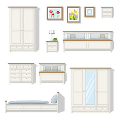 Set of classical bedroom furniture