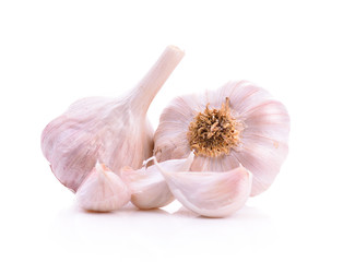 Fresh garlic isolated on white background