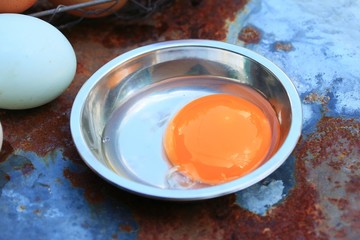 Fresh egg and duck eggs