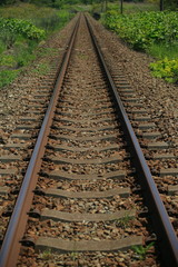 Obraz premium コーナーに向かう線路