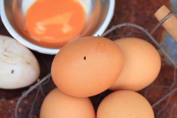Fresh egg and duck eggs