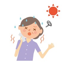 熱中症　シニア　女性　イラスト