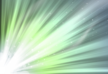 Obraz premium Solf Green glitter sparkle defocused rays lights bokeh abstract background.