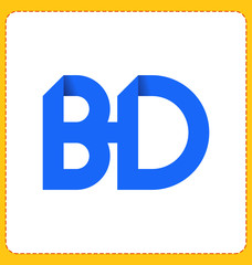 BD Two letter composition for initial, logo or signature