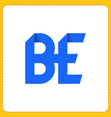 BE Two letter composition for initial, logo or signature