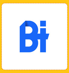 BI Two letter composition for initial, logo or signature