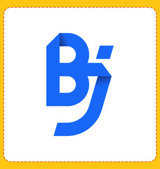 BJ Two letter composition for initial, logo or signature