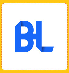 BL Two letter composition for initial, logo or signature