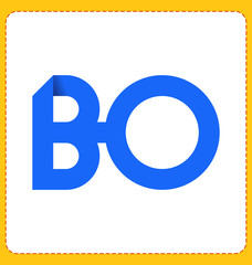BO Two letter composition for initial, logo or signature