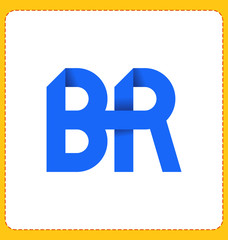 BR letter composition for initial, logo or signature