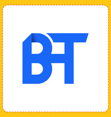 BT Two letter composition for initial, logo or signature