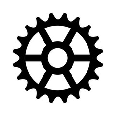 Sprocket cogwheel gear / machine part flat icon for apps and websites - obrazy, fototapety, plakaty