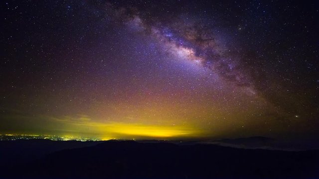 Star TIme Lapse, Milky Way Galaxy moving across the Night Sky