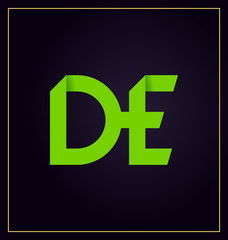 DE Two letter composition for initial, logo or signature.