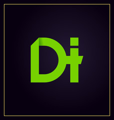 DI Two letter composition for initial, logo or signature.