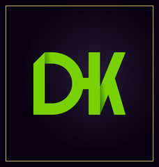 DK Two letter composition for initial, logo or signature.