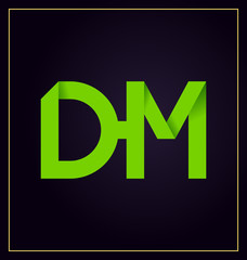 DM Two letter composition for initial, logo or signature.
