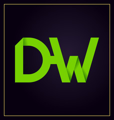 DW Two letter composition for initial, logo or signature.