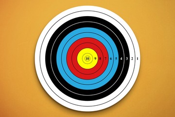 Digital image of a target against orange background