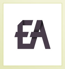 EA Two letter composition for initial, logo or signature.