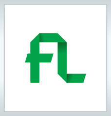 FL Two letter composition for initial, logo or signature.