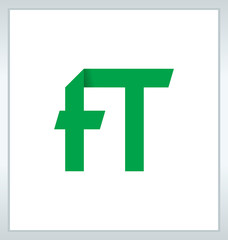 FT Two letter composition for initial, logo or signature.