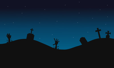 Scary graves halloween backgrounds silhouette