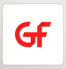 GF Two letter composition for initial, logo or signature.