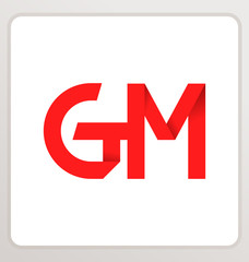 Fototapeta premium GM Two letter composition for initial, logo or signature.