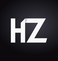 HZ Two letter composition for initial, logo or signature.