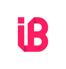 IB Two letter composition for initial, logo or signature.